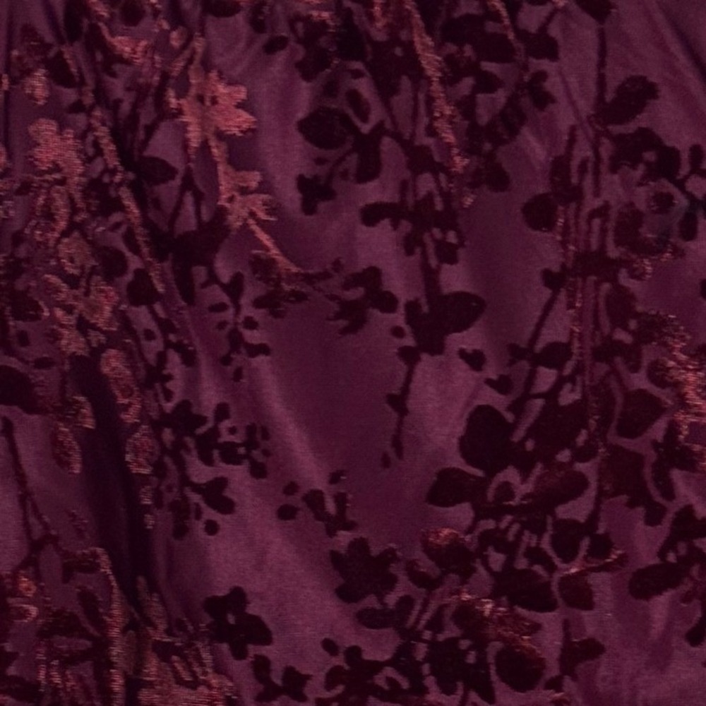 Lulus Burgundy Floral Burnout Velvet Bustier Corset Top Underwire Crop Size M - Picture 8 of 8